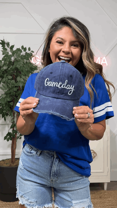 Gameday Embroidery on Navy Hat
