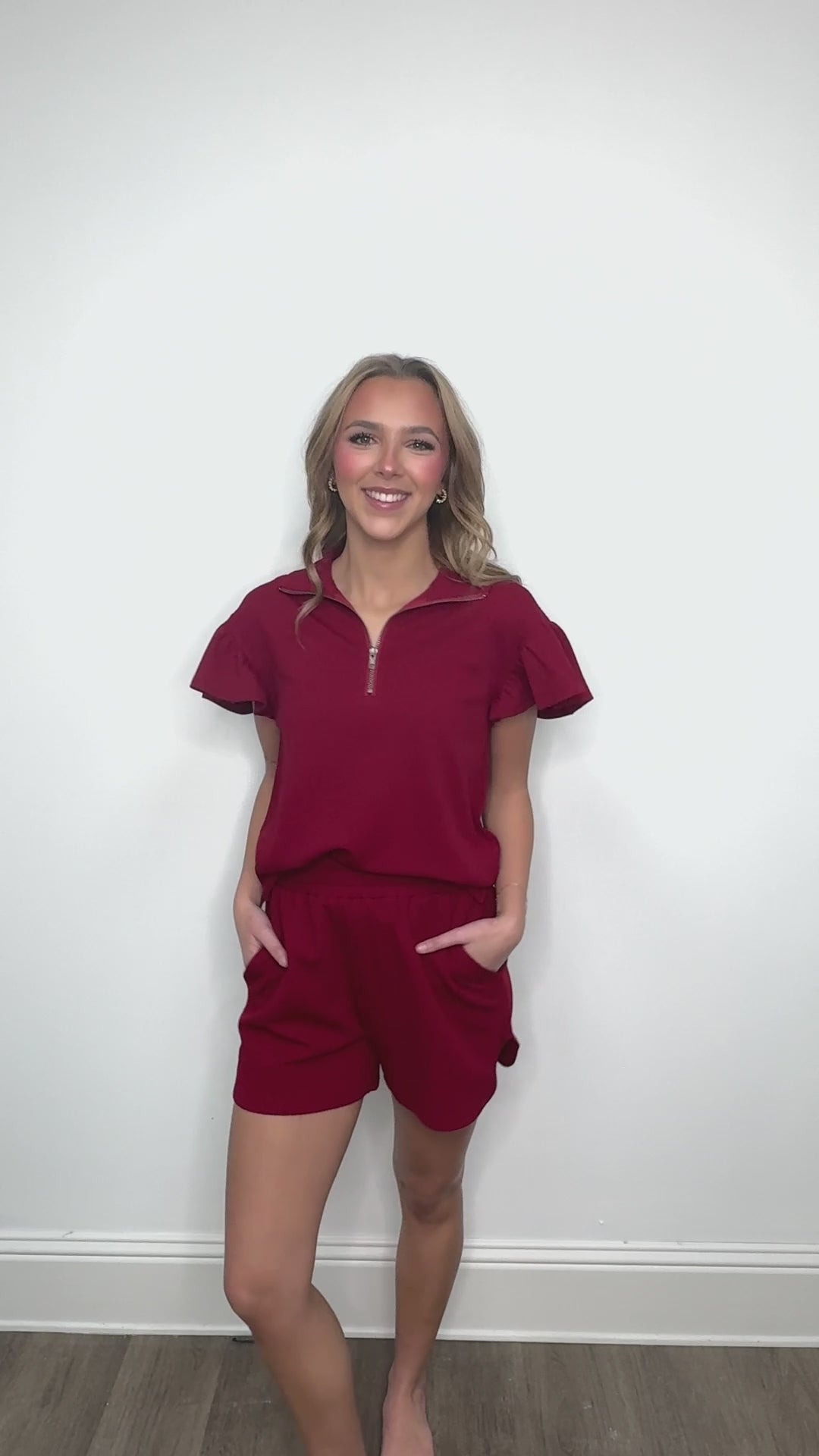 Maroon Knit Shorts
