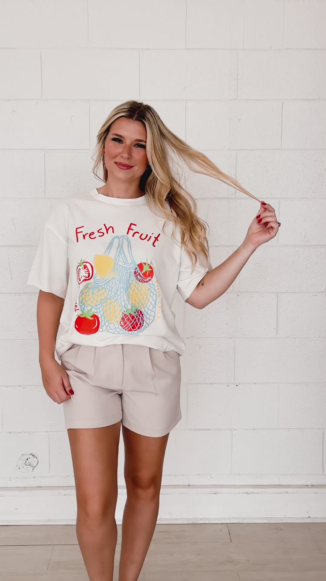 Fresh Fruit On White Relaxed Fit Tee