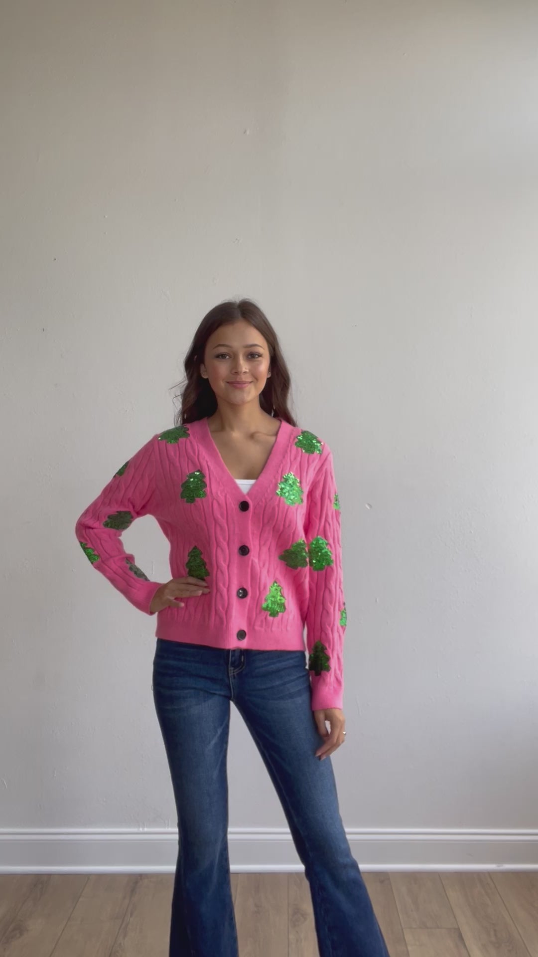 Sequin Trees Cardigan