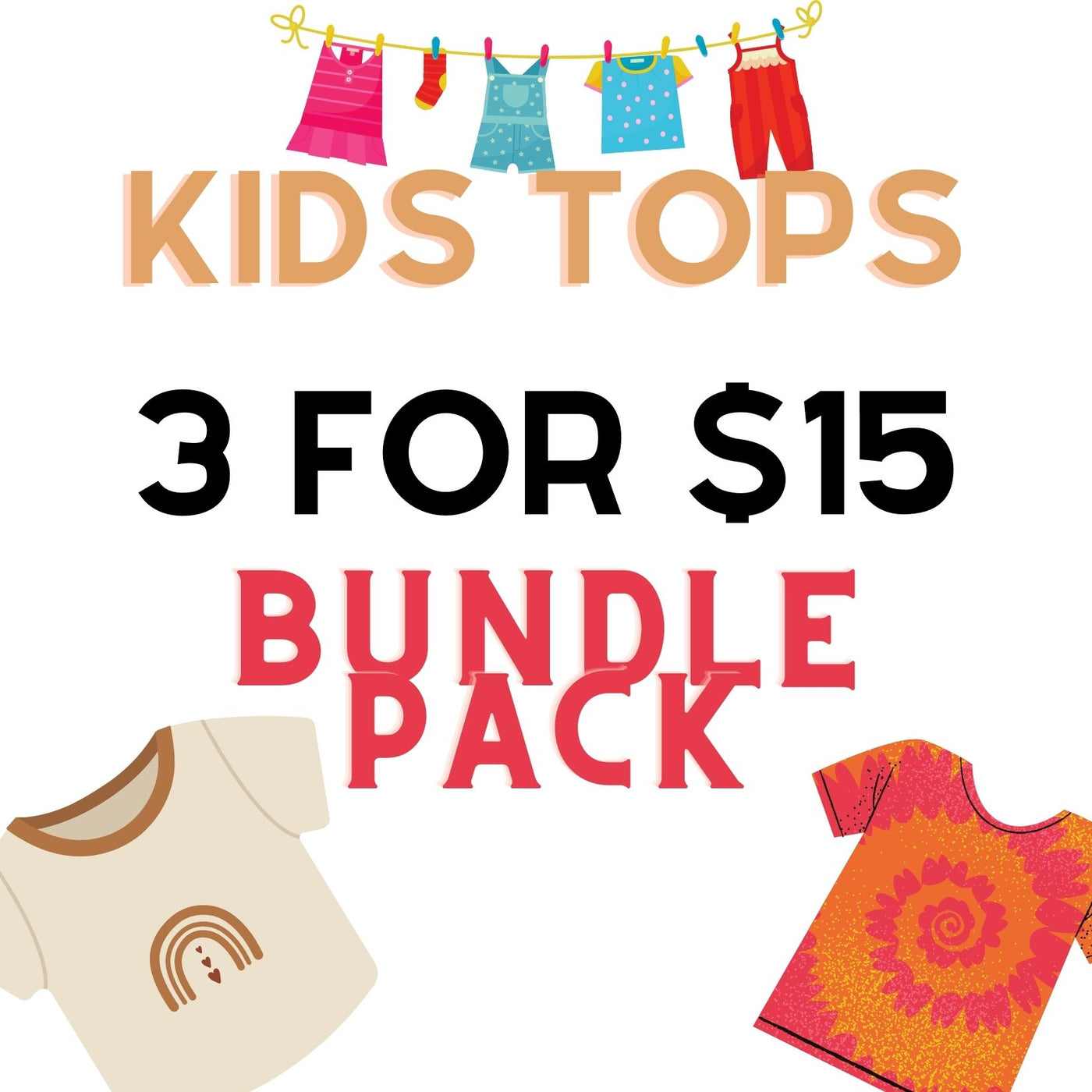 Kids tops 3 for $9