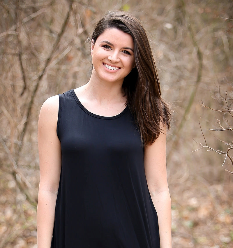Black Scoop-Neck Tank