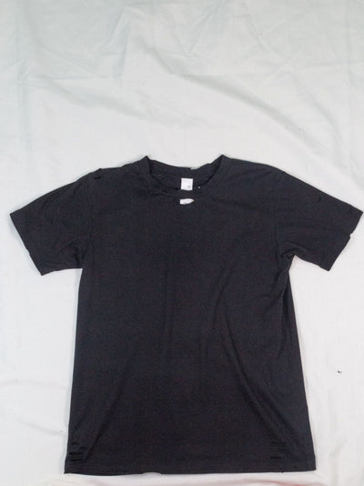 Easily Enjoyed Distressed Crewneck in Black