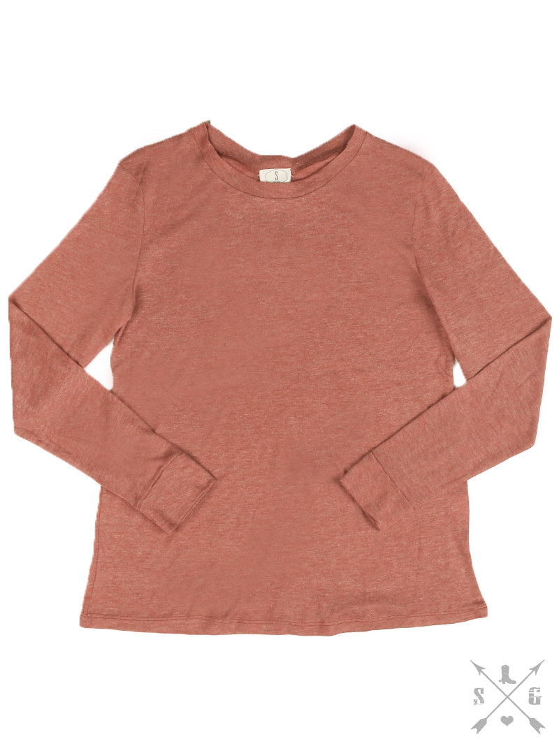 Blank Daisy Rae Long Sleeve Tee, Rust