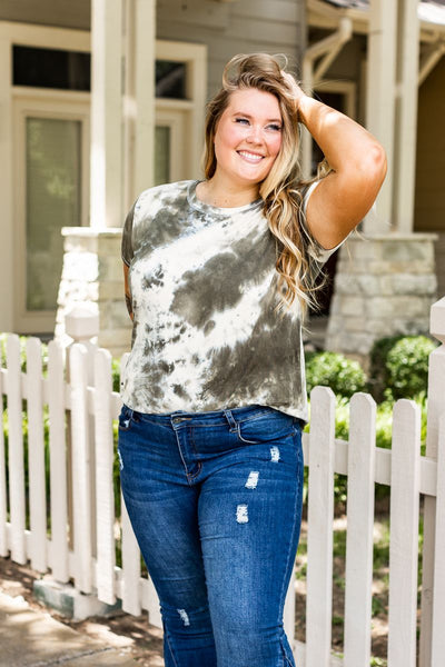 Feel the Groove Beige Tie Dye Top