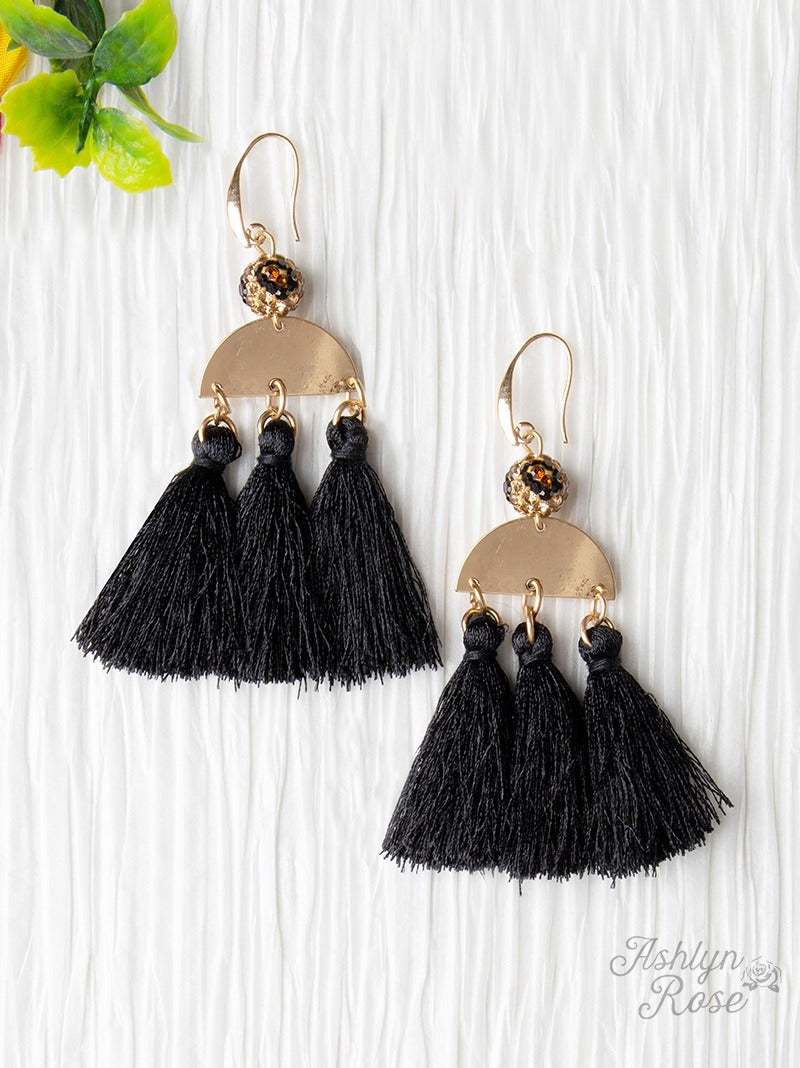 The Sahara Tassel Earring, Black