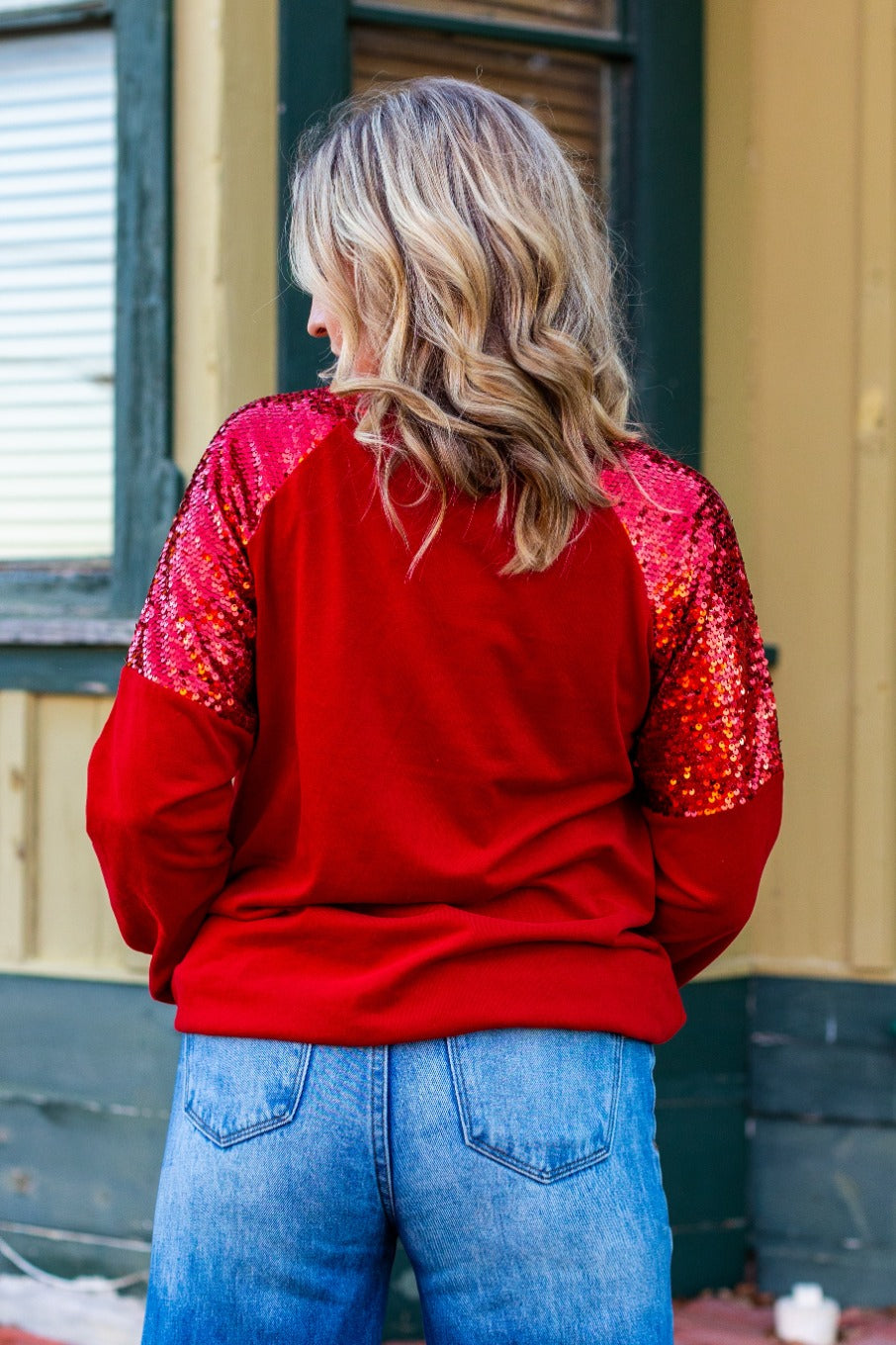 Merry on Sequin Sleeve