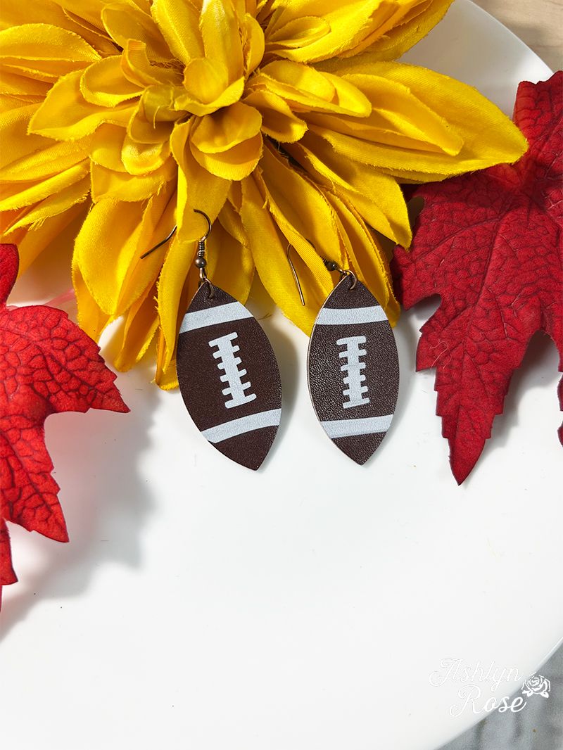 Small Leather Football Earrings
