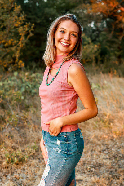 Feeling Chic Peach crop top