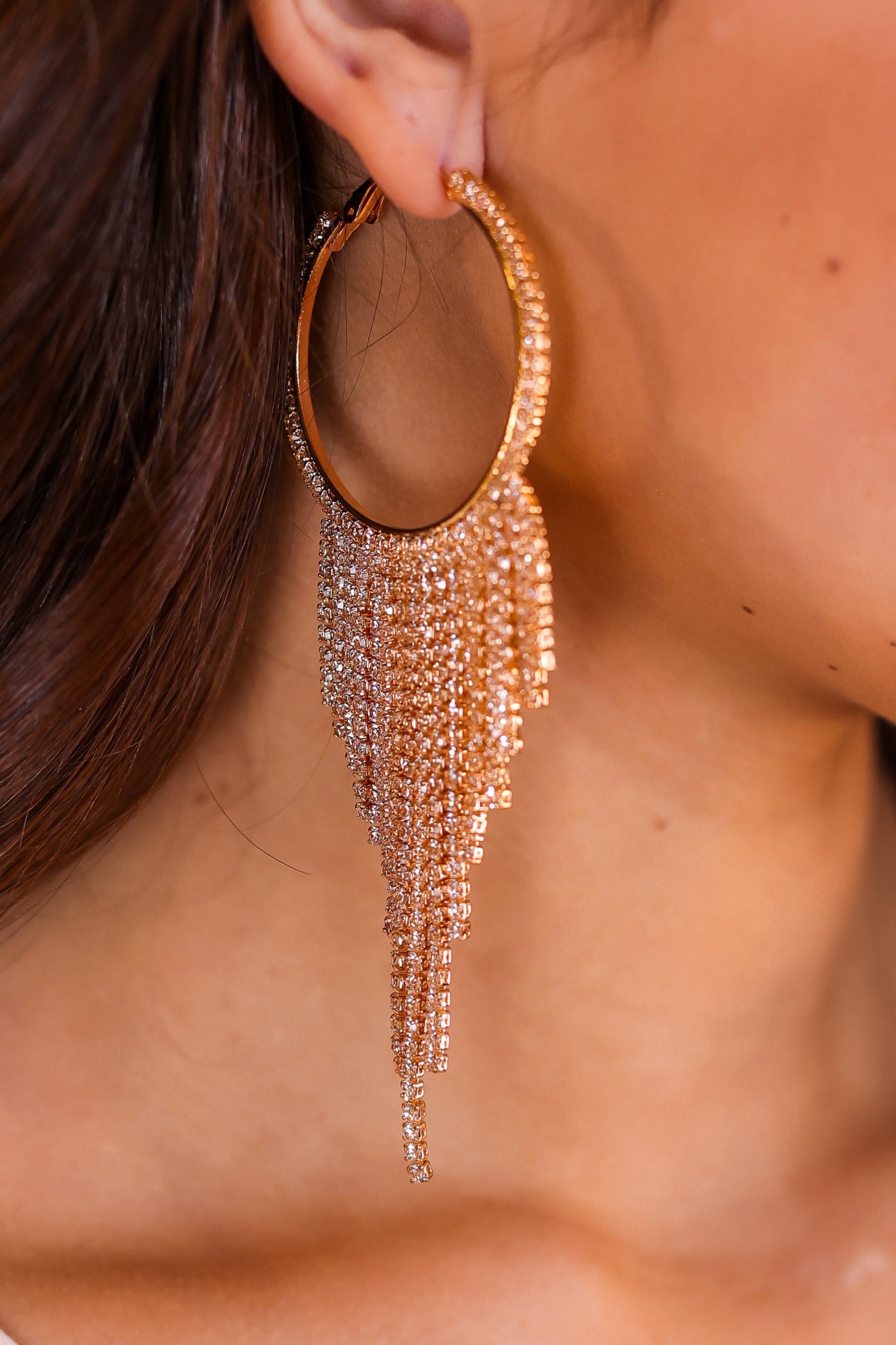 Love Me For Me Gold Fringe Beaded Earrings