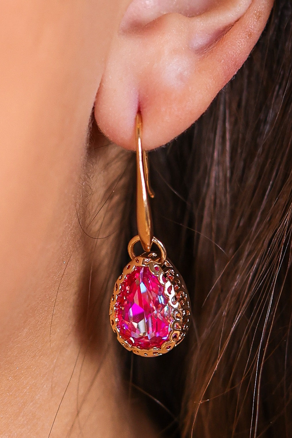 Tickled Pink Drop Earrings