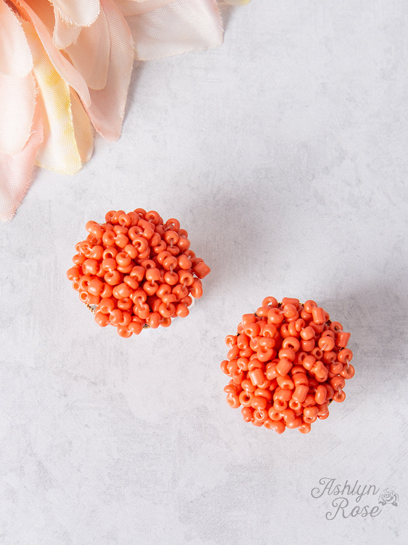 Throw the Confetti Stud Earrings, Peach