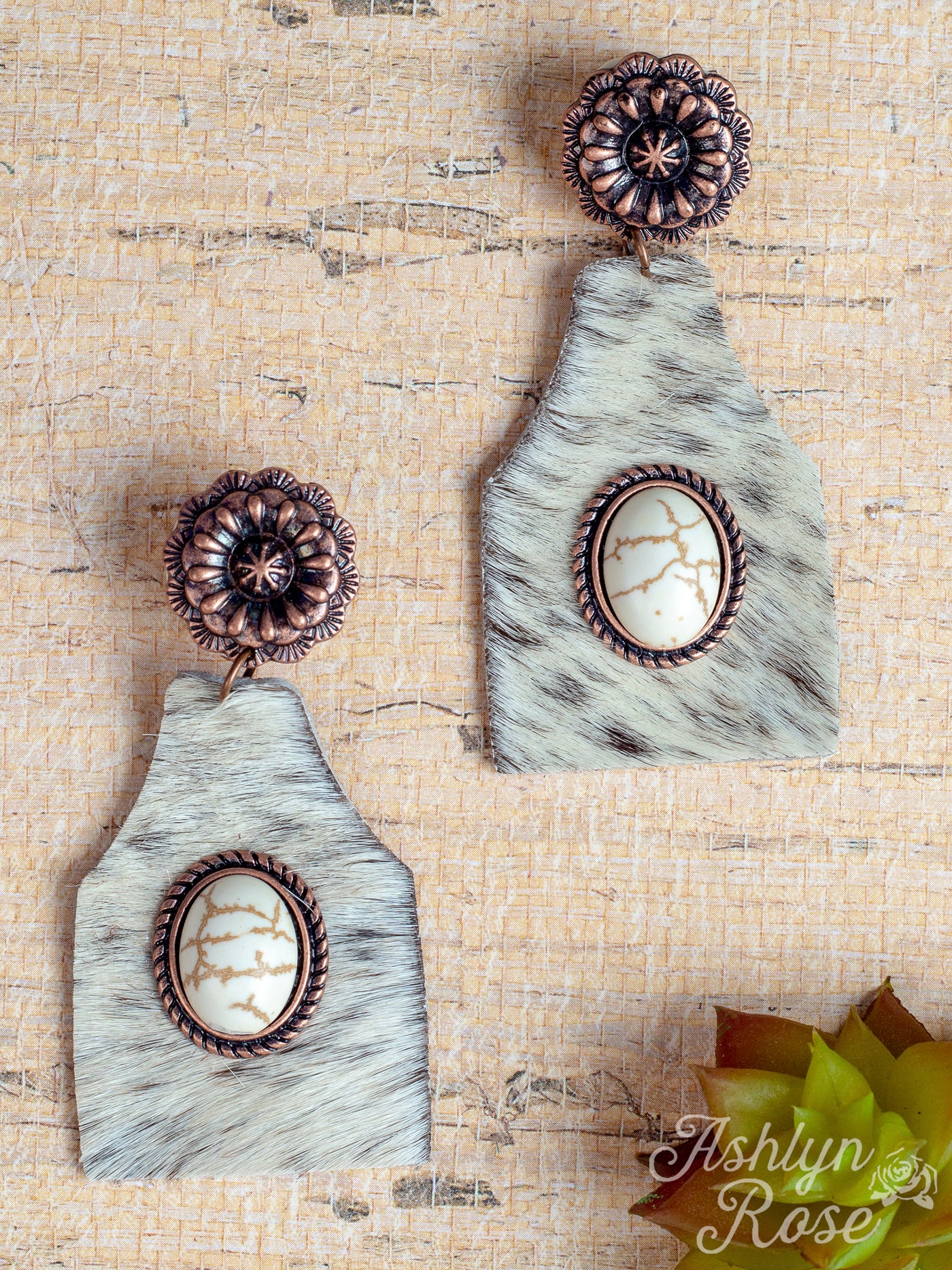 Tavern Lovin' Fur Earrings with Cream Stone