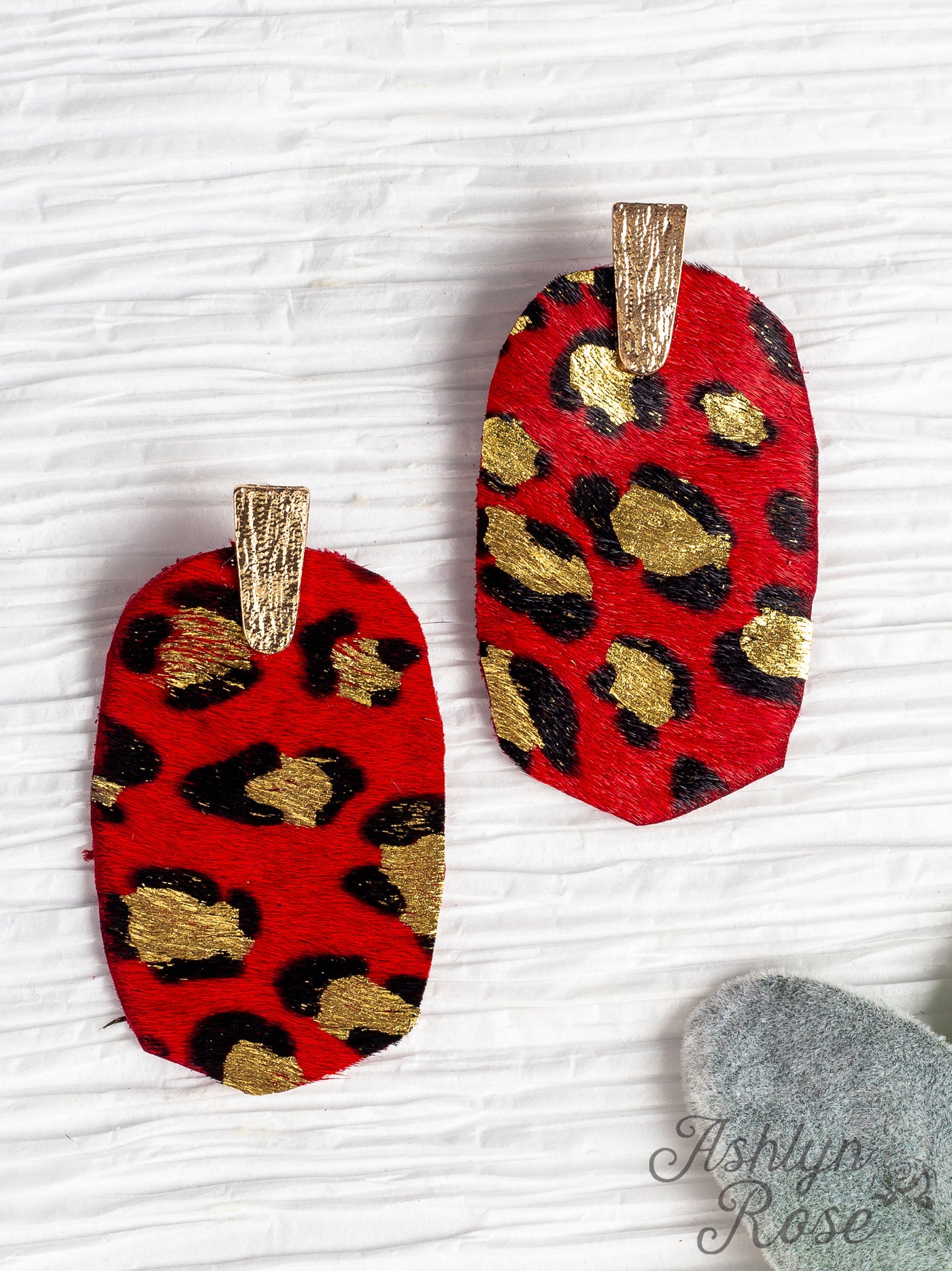 Should've Been Better Oval Leopard Earrings, Red