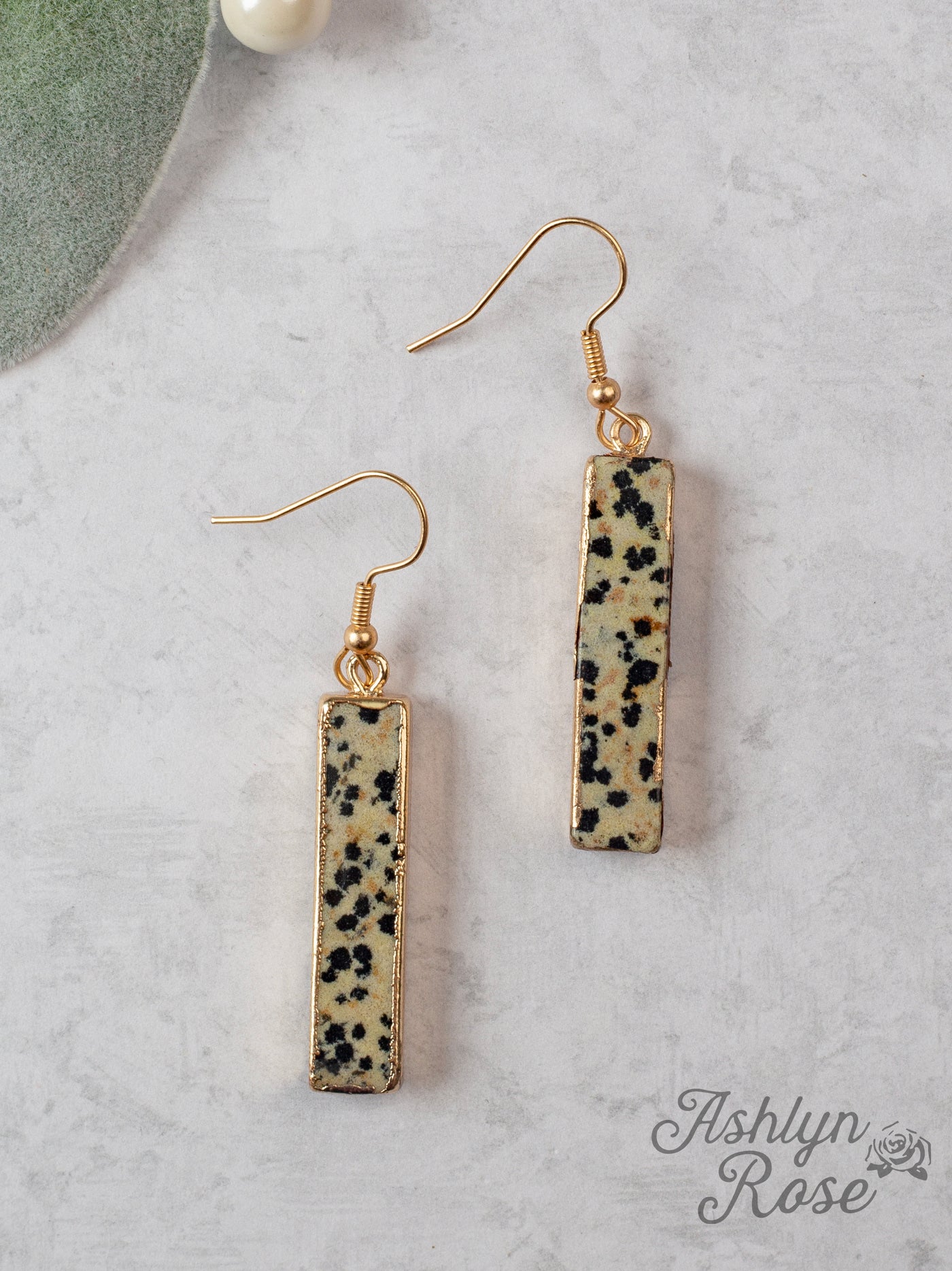 The Local Bar Ivory Dalmatian Stone Earrings