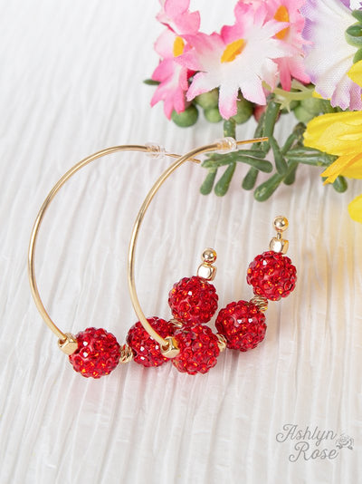 Fuzzy Leopard Hoop Earrings, Red